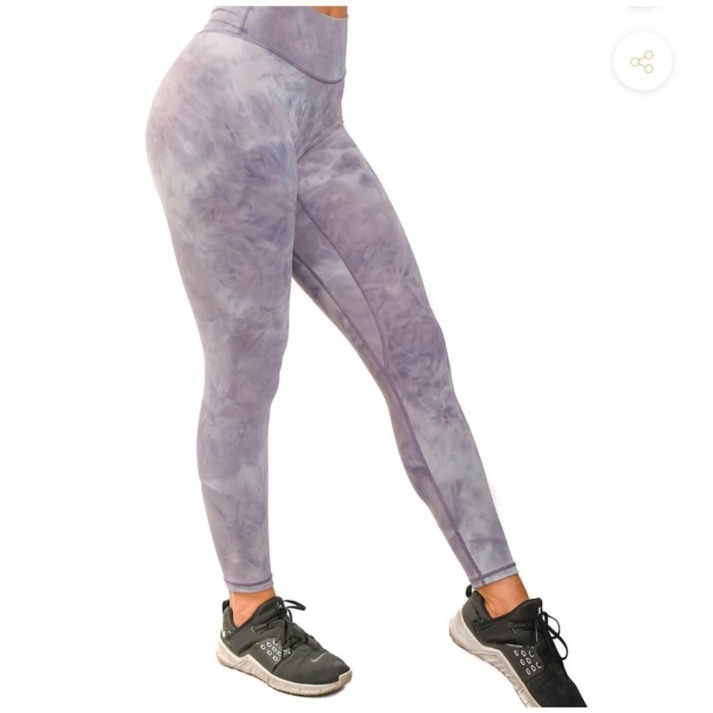 Til You Collapse Effortless Classic High Waist Leggings Periwinkle Tie Dye Small
